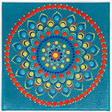 Blue yellow orange meditation Mandala