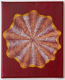 3D dot Mandala dark red gold white yellow