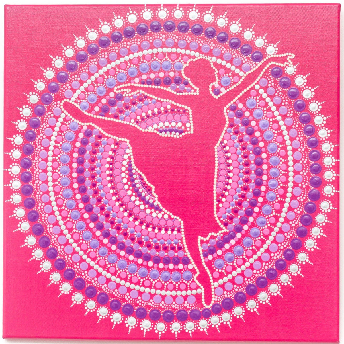Ballerina dot painting  pink purple white silver dot painting – MandaLove  by Nelly