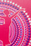 Ballerina silhouette, pink purple white dot mandala, glow in the dark