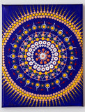 Dot Mandala bluee gold red green white bronze