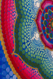 Large blue red green gold lotus dot mandala