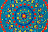Blue yellow orange meditation Mandala