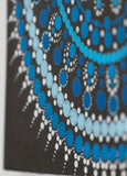 Blue white black meditation tool dot mandala