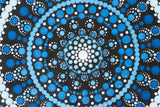 Blue white black meditation dot mandala