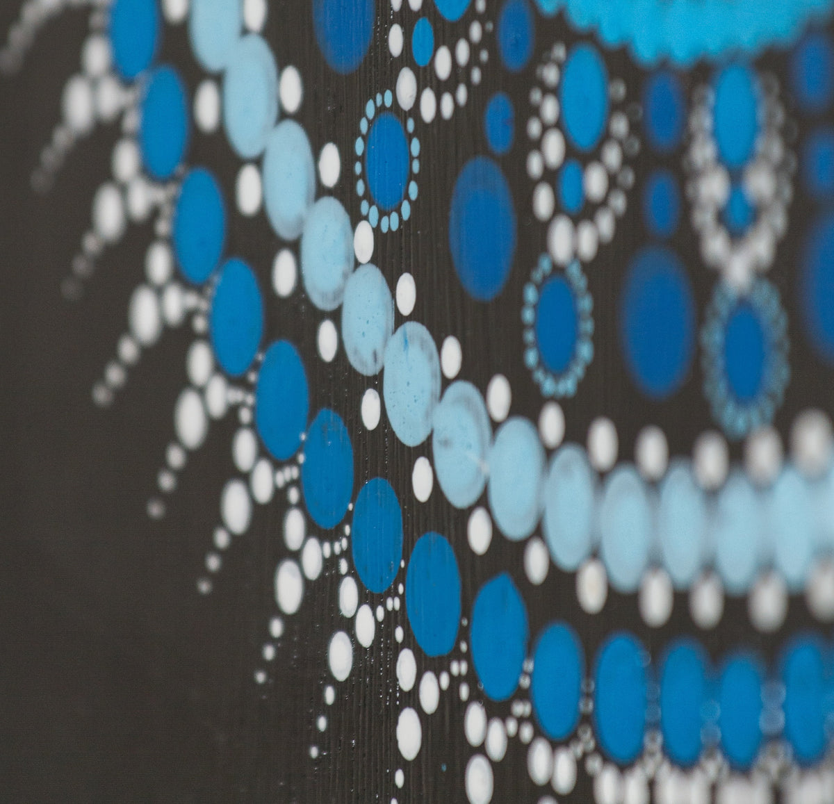 Blue white black meditation dot mandala