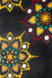 Canvas flower dot mandala detail orange yellow green red white