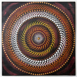Dot Mandala orange yellow white gold bronze black