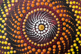 Dot mandala detail orange gold yellow bronze white black