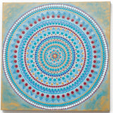 Dot Mandala turquoise blue gold red white