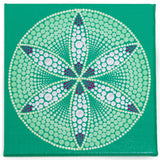 Dot mandala glow in the dark white green silver purple