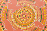 Butterfly dot mandala detail, orrange bronze yellow white green, glow in the dark
