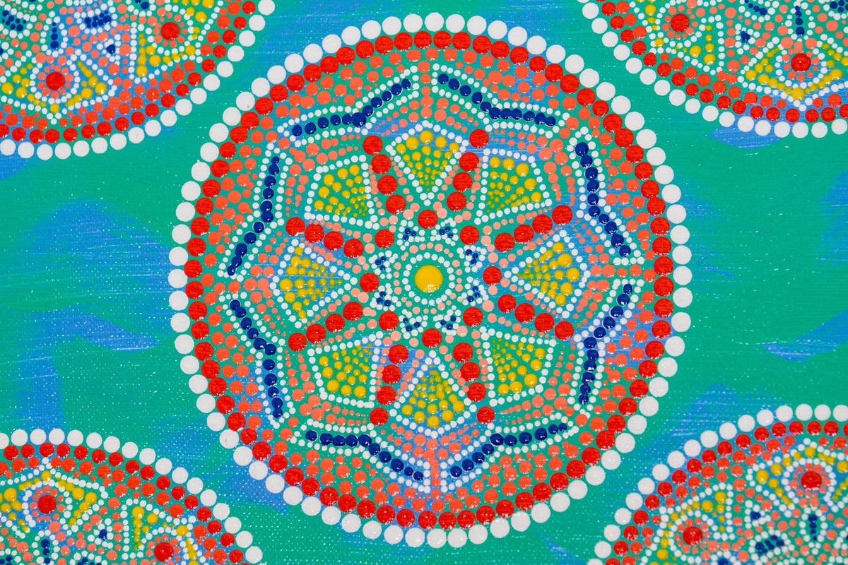 Greek mosaic style canvas dot painting