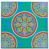 Greek mosaic style dot painting on canvas
