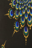 Gold blue green black dot mandala detail