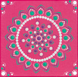 Pink green white purple dot Mandala | Flower dot Mandala