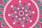 Pink green white purple dot Mandala | Flower dot Mandala
