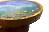 Ocean themed cork and resin coaster