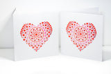 Red dotted heart greeting card, Birthday card