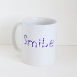 Hand painted Mandala Mug, purple, green, pink, blue, brown