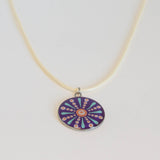 Hand painted purple Mandala style resin necklace