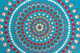 Blue brown red dot mandala meditation tool