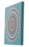 Blue brown red dot mandala meditation tool