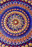 Meditation tool dot mandala blue gold bronze red green white