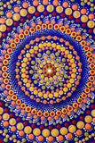 Meditation tool dot mandala blue gold bronze red green white