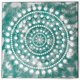 Meditation tool dot mandala turquoise silver white