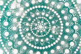 Meditation tool dot Mandala silver white turquoise