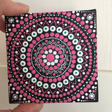 Mini mandala pink white green black Mandalove by Nelly