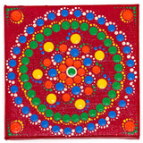 Colourful mini dot mandala red yellow green orange white