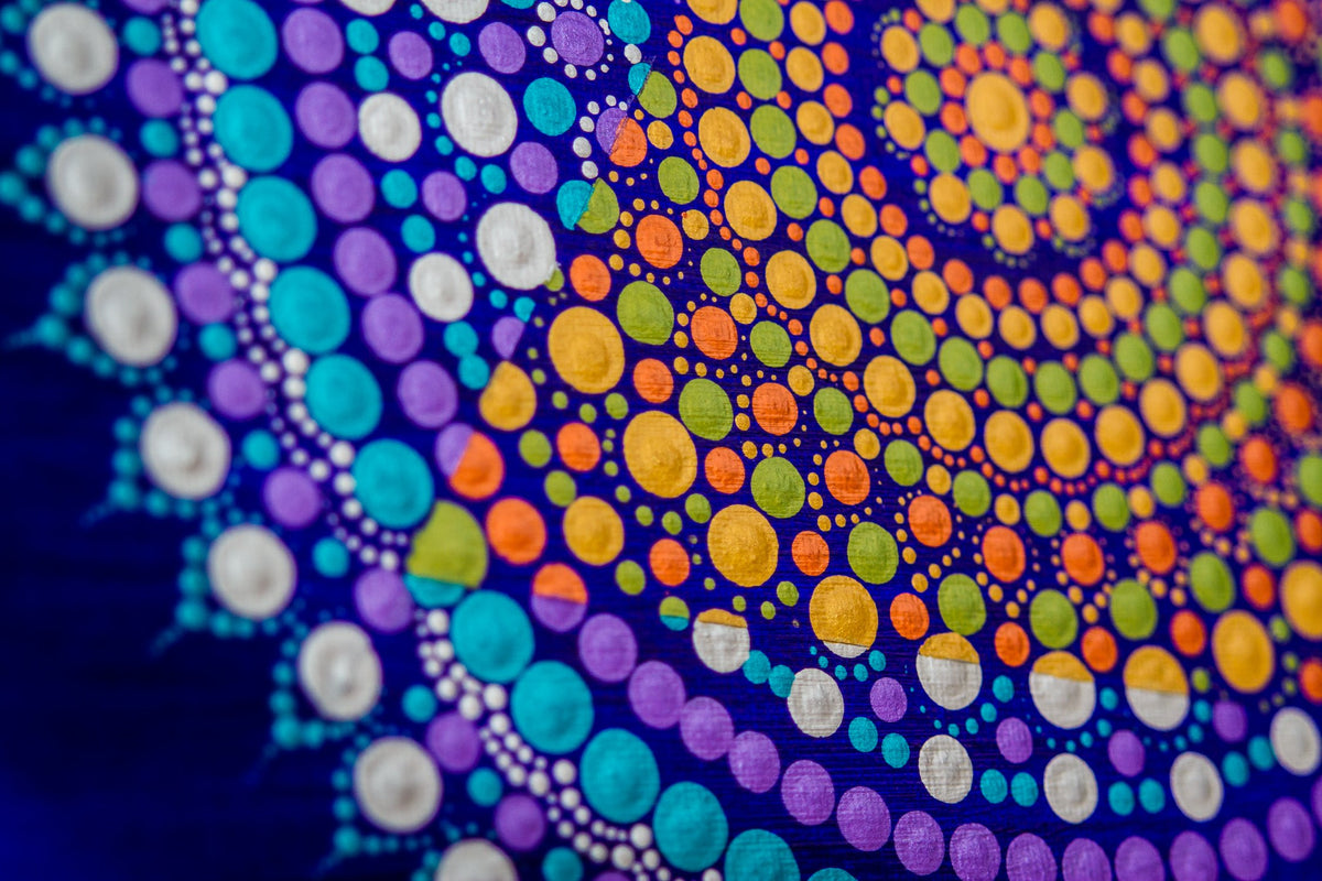 Modern dot Mandala bronze gold green silver purple turquoise blue