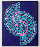 Modern dot mandala blue pink white turquoise