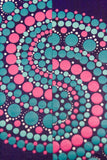 Modern dot mandala blue pink white turquoise