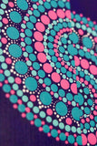 Modern dot mandala pink blue white turquoise