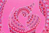 Mother and child dot Mandala pink red white purple
