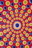 Red blue gold white orange dot mandala detail