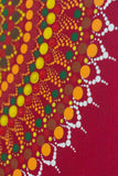 Red yellow green orange meditation dot mandala detail