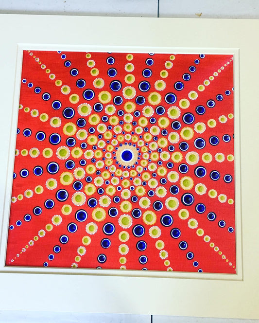 Red mandala print: Mid-Autumn Star