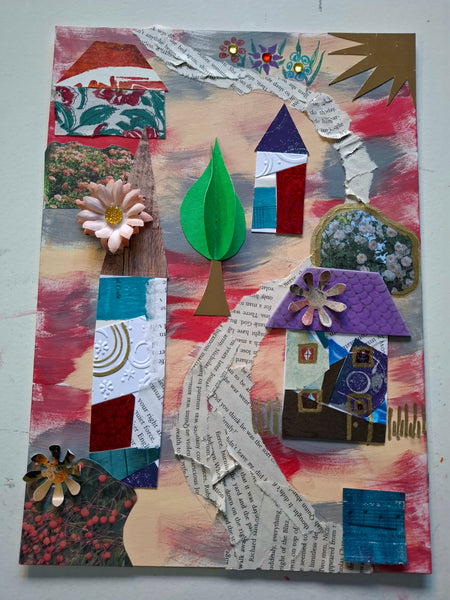 3D fairy tale village collage