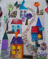 3D fairy tale village collage