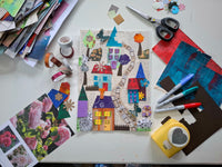 3D fairy tale village collage