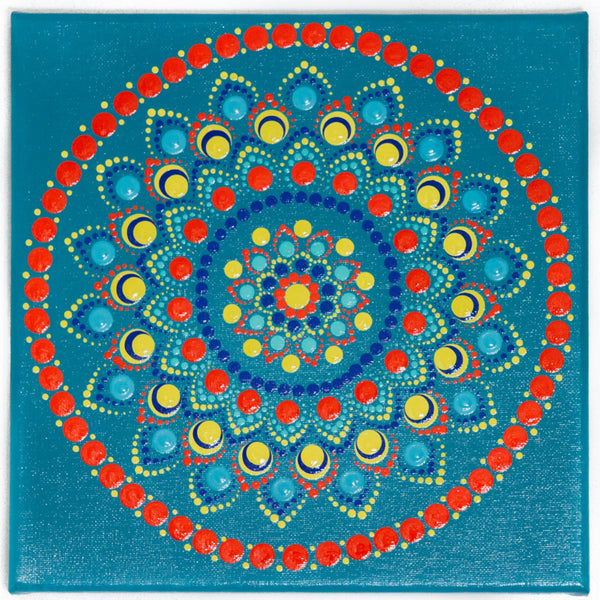 Blue yellow orange meditation Mandala