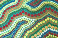 Abstract colourful dot painting detail