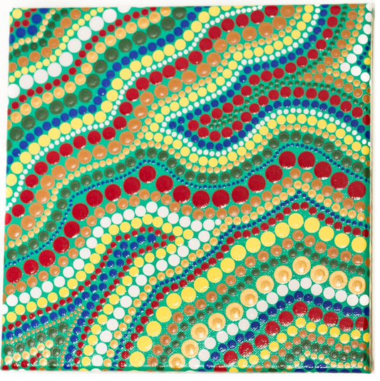 Abstract colourful dot painting