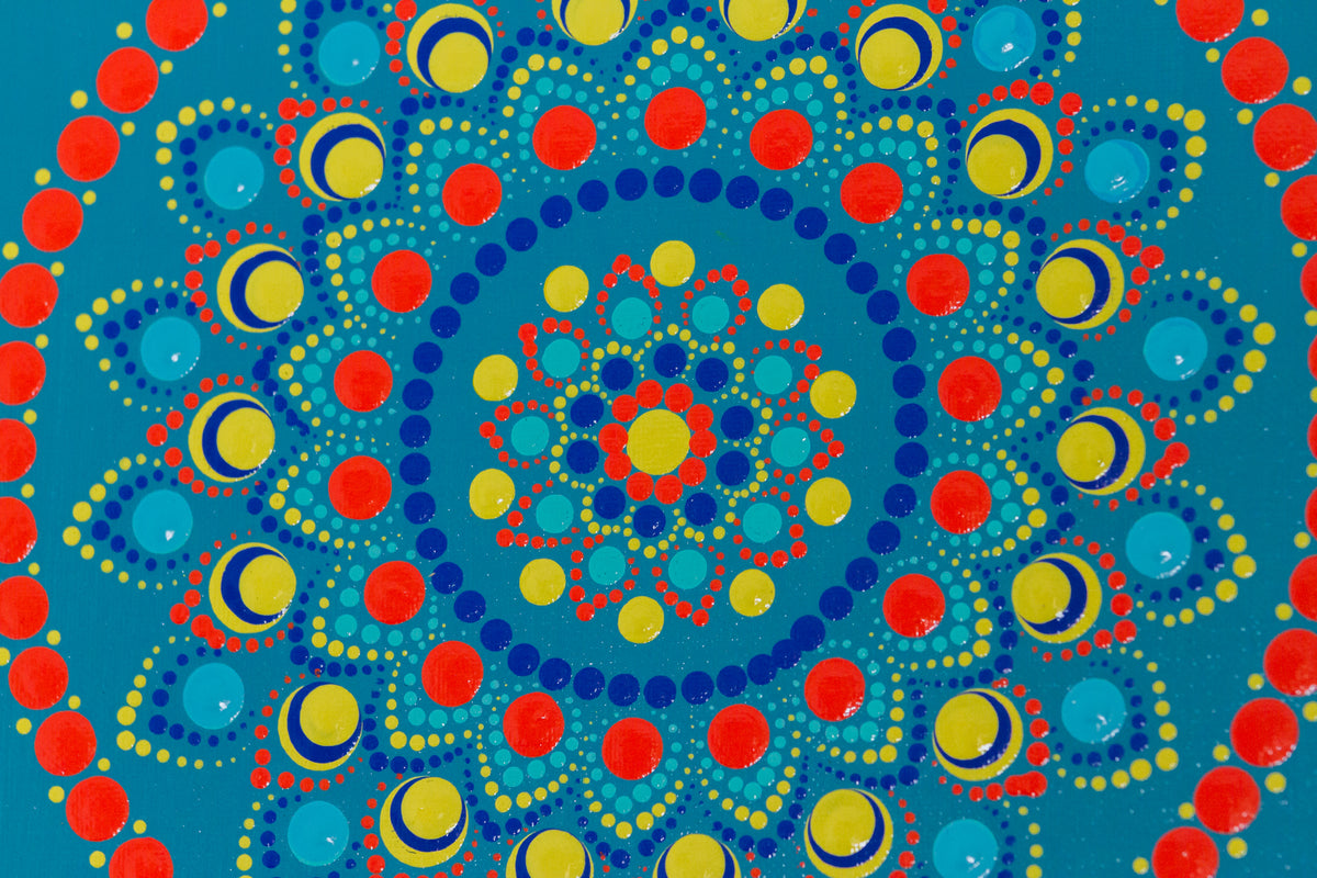 Blue yellow orange meditation Mandala