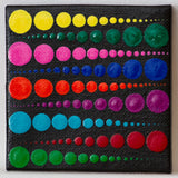 Small colourful dot painting yellow green pink blue orange ppurple red