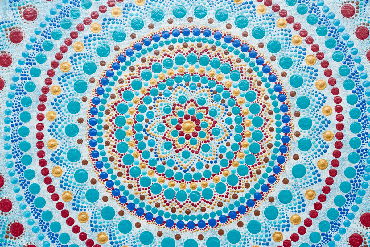 Dot Mandala Mandalove by Nelly turquoise blue gold red white